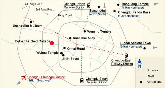 Du Fu Thatched Cottage Location Map